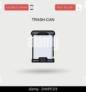 Trash-can Simple vector icon. Stock Vector