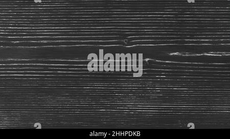 Old wooden board painted with black paint, background, texture Stock Photo