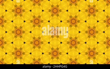Yellow seamless texture with floral pattern. Yellow seamless pattern Stock Photo
