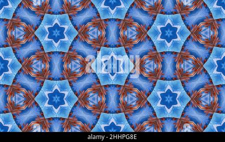 Seamless abstract texture in blue and dark red Stock Photo