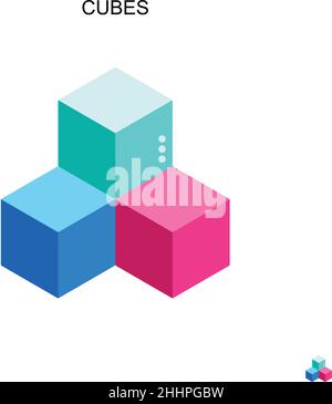 Cubes Simple vector icon.Perfect color modern pictogram on editable stroke. Cubes icons for your business project Stock Vector