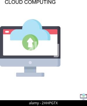 Cloud computing Simple vector icon.Perfect color modern pictogram on editable stroke. Cloud computing icons for your business project Stock Vector