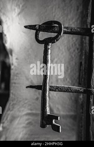 Old rusty door key in Kairouan city in Tunis Stock Photo