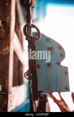 Old rusty door key in Kairouan city in Tunis Stock Photo