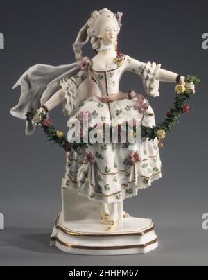 Dancer ca. 1785 Fulda Pottery and Porcelain Manufactory. Dancer. After a painting by Nicolas Lancret (French, Paris 1690–1743 Paris). German, Fulda. ca. 1785. Hard-paste porcelain. Ceramics-Porcelain Stock Photo
