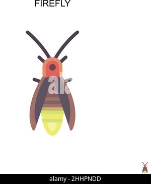 Firefly Simple vector icon.Perfect color modern pictogram on editable stroke. Firefly icons for your business project Stock Vector