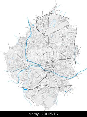 High detailed Belgium road map with labeling Stock Vector Image & Art ...