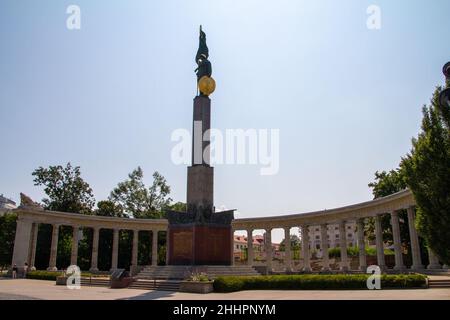 Vienna, Austria, July 23, 2021. The Red Army Memorial is a monument to Soviet soldiers who died during the liberation of Austria from fascism Stock Photo