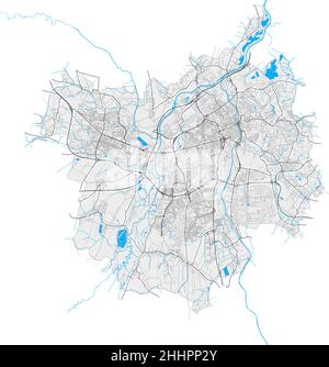 Ostrava map. Detailed map of Ostrava city administrative area ...