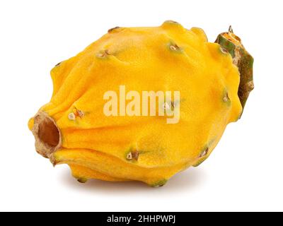 yellow dragon fruit path isolated on white Stock Photo