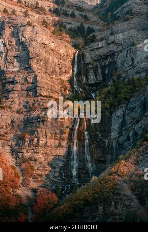 Bridal Veil Falls at Sunset Stock Photo