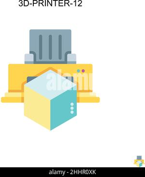 3d-printer-12 Simple vector icon.Perfect color modern pictogram on editable stroke. 3d-printer-12 icons for your business project Stock Vector