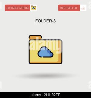 Folder-3 Simple vector icon. Stock Vector