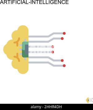 Artificial-intelligence Simple vector icon.Perfect color modern pictogram on editable stroke. Artificial-intelligence icons for your business project Stock Vector