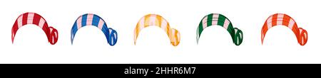 Set with different color womens hair bandana vector illustration Stock Vector