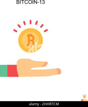 Bitcoin-13 Simple vector icon.Perfect color modern pictogram on editable stroke. Bitcoin-13 icons for your business project Stock Vector