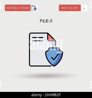 File-3 Simple vector icon. Stock Vector