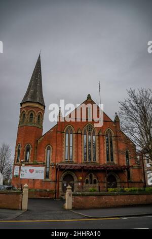 Didsbury Mosque, located in Didsbury, Manchester, with impressive architectural features, on a winter’s day. Stock Photo