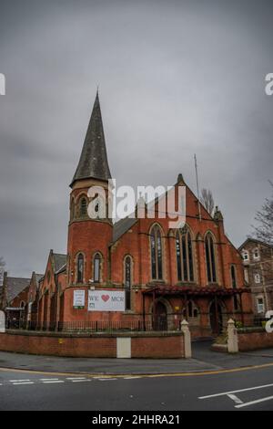 Didsbury Mosque, located in Didsbury, Manchester, with impressive architectural features, on a winter’s day. Stock Photo