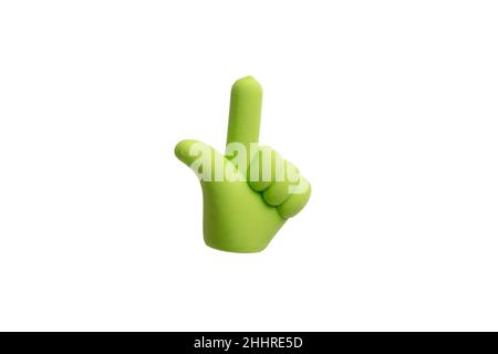 eraser in the form of a hand isolated on the white Stock Photo