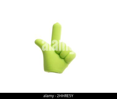 eraser in the form of a hand isolated on the white Stock Photo