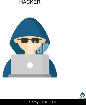Hacker Simple vector icon.Perfect color modern pictogram on editable stroke. Hacker icons for your business project Stock Vector