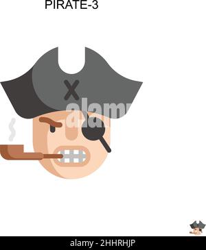 Pirate-3 Simple vector icon.Perfect color modern pictogram on editable stroke. Pirate-3 icons for your business project Stock Vector