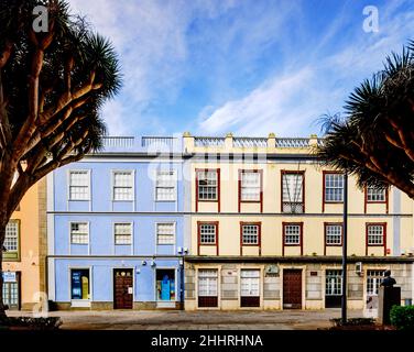 San Cristobal de La Laguna, spain - January 14, 2022: Colorful streets of the old town of San cristobal Tenerife Stock Photo