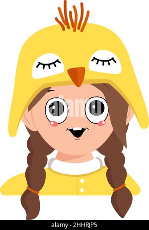 Premium Vector  Happy girl avatar. funny child profile picture