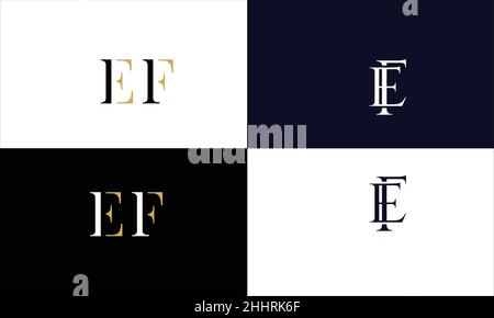 EF, FE Abstract Letters Logo monogram Stock Vector