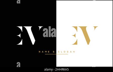 EV, VE Abstract Letters Logo Monogram Stock Vector