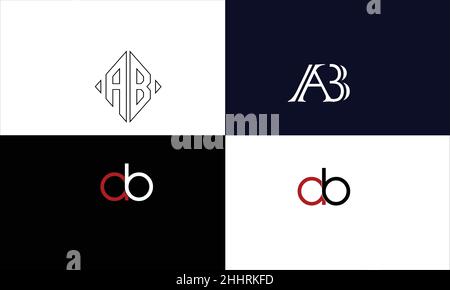 AB, BA Abstract Letters Logo monogram Stock Vector