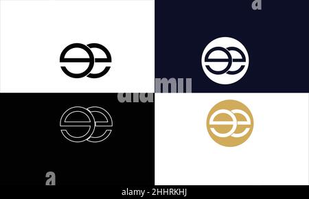 E,EE Abstract Letters Logo monogram Stock Vector