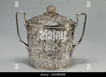 Sugar bowl 1845 Andrew Ellicott Warner. Sugar bowl. American. 1845. Silver. Made in Baltimore, Maryland, United States Stock Photo