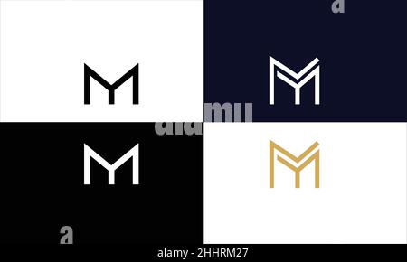 MY, YM Abstract Letters Logo monogram Stock Vector