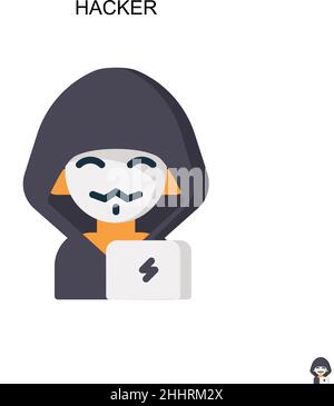 Hacker Simple vector icon.Perfect color modern pictogram on editable stroke. Hacker icons for your business project Stock Vector