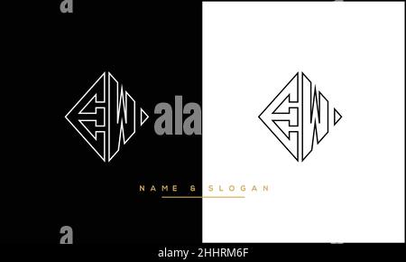 EW, WE Abstract Letters Logo MONOGRAM Stock Vector