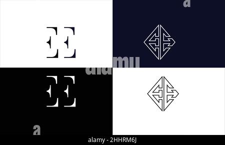 E,EE Abstract Letters Logo monogram Stock Vector