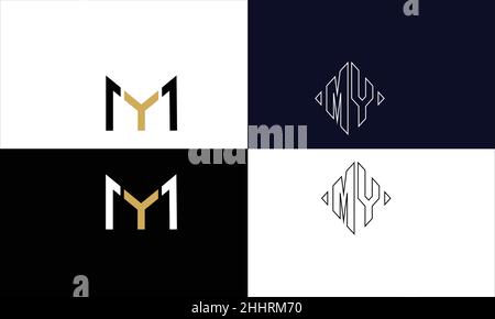 MY, YM Abstract Letters Logo monogram Stock Vector