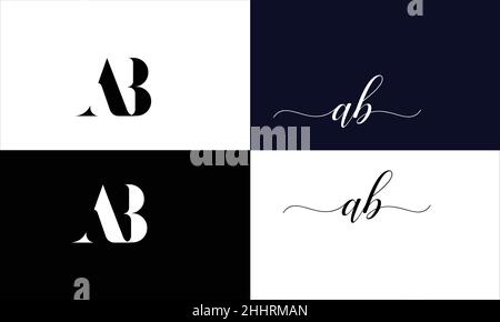 AB, BA Abstract Letters Logo monogram Stock Vector