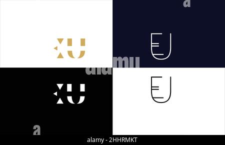 EU, UE Abstract Letters Logo MONOGRAM Stock Vector