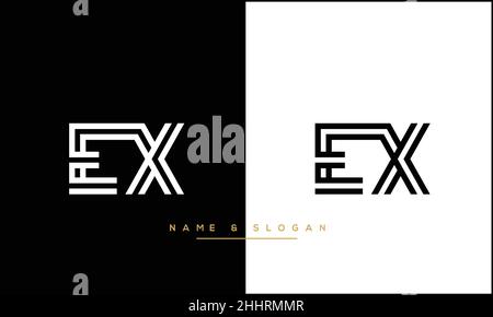 EX, XE Abstract Letters Logo Monogram Stock Vector