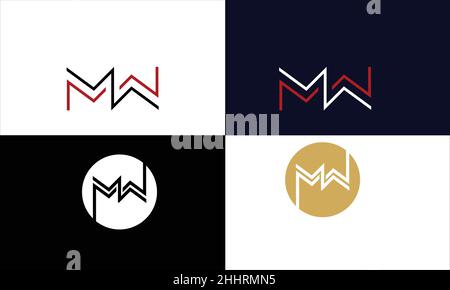 MW, WM Abstract Letters Logo MONOGRAM Stock Vector