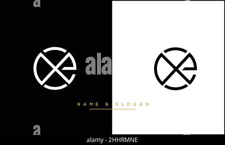 EX, XE Abstract Letters Logo Monogram Stock Vector
