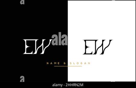 EW, WE Abstract Letters Logo MONOGRAM Stock Vector