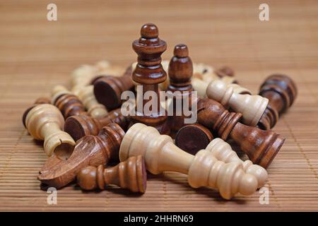 Chess pieces in a close-up Stock Photo
