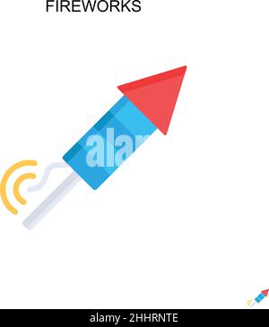 Fireworks Simple vector icon.Perfect color modern pictogram on editable stroke. Fireworks icons for your business project Stock Vector