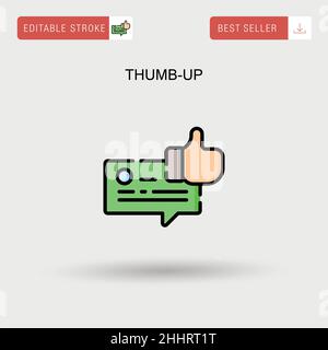 Thumb-up Simple vector icon. Stock Vector