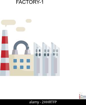 Factory-1 Simple vector icon.Perfect color modern pictogram on editable stroke. Factory-1 icons for your business project Stock Vector