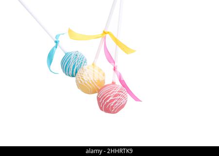 cake-pops candy isolated on the white Stock Photo
